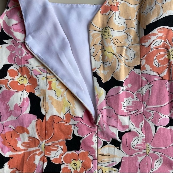 LORI Ann Montreal Pink and Peach Pastel Floral Sheath Dress 5/6 - Picture 6 of 8